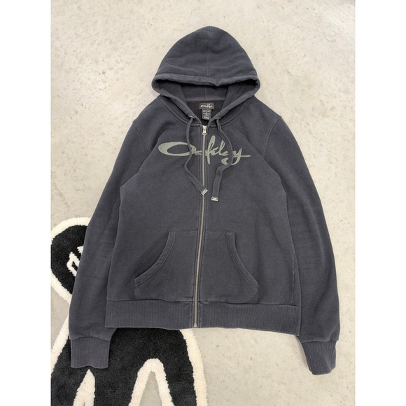 Oakley Other - Oakley Vintage Full Zip Hoodie Black Embroidered Script Logo Y2K Mens XL